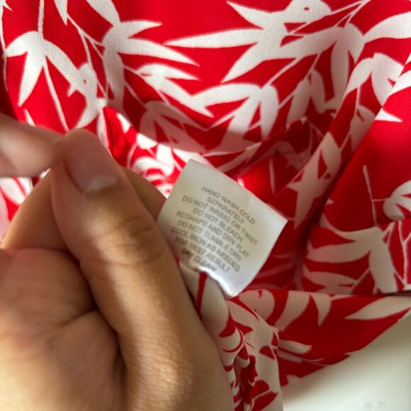 Pink Rose Cropped Hawaiian Style Button Down Top Blouse Women's Size Medium - Picture 5 of 8